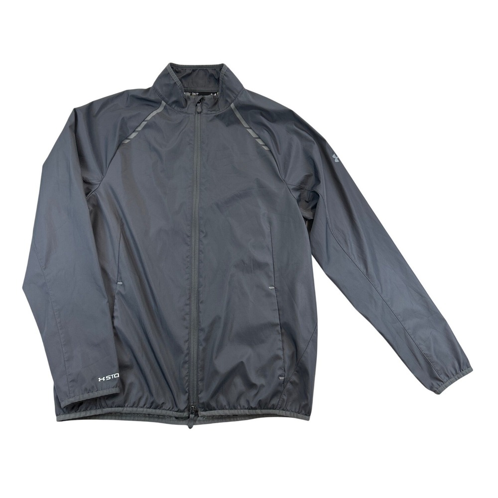 Under Armour Jacket Mens Small Petite Gray Loose Fit Lightweight Full Zip
